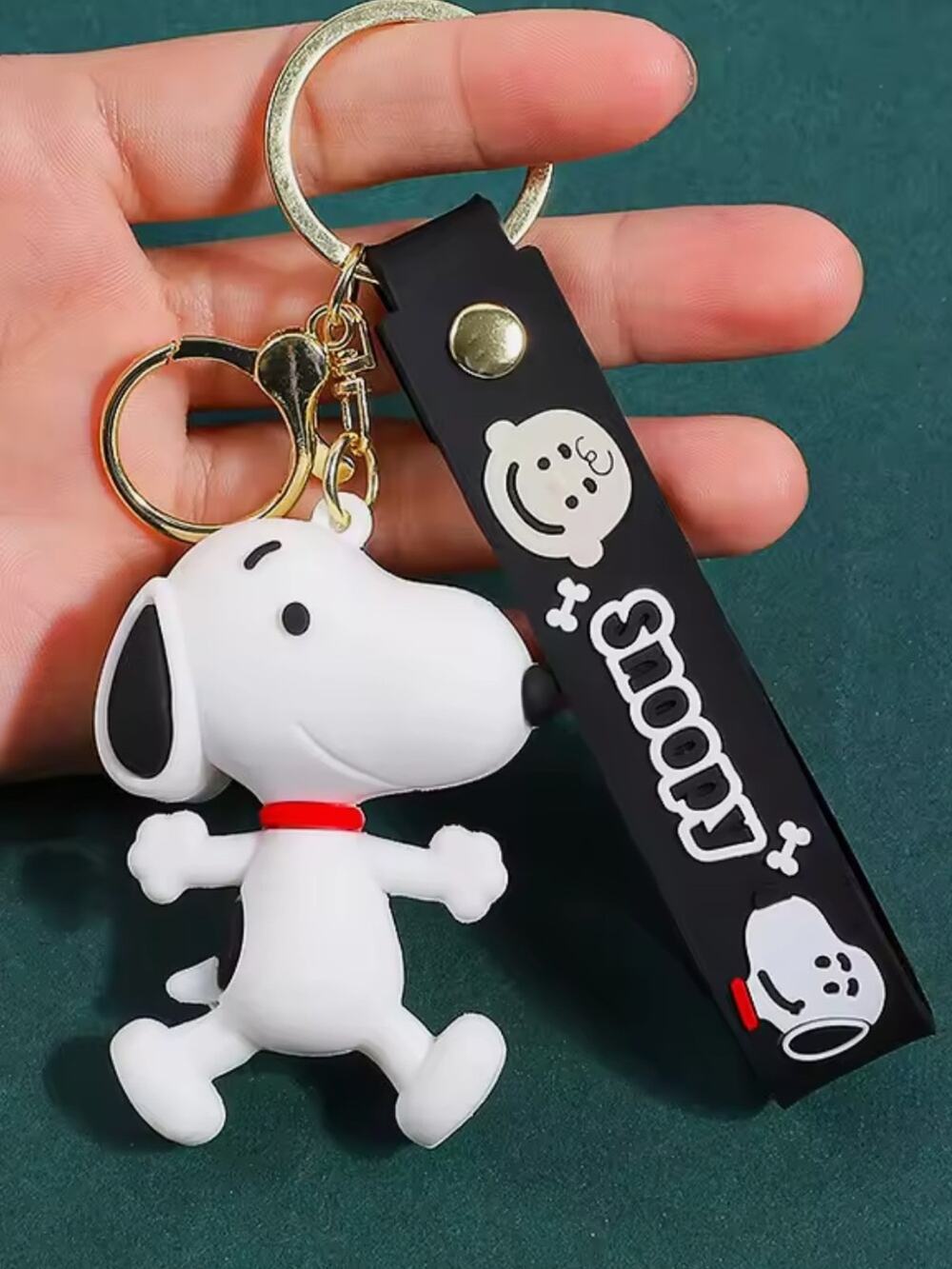 Snoopy Silicone Keychain with Black Snoopy Strap excellent quality